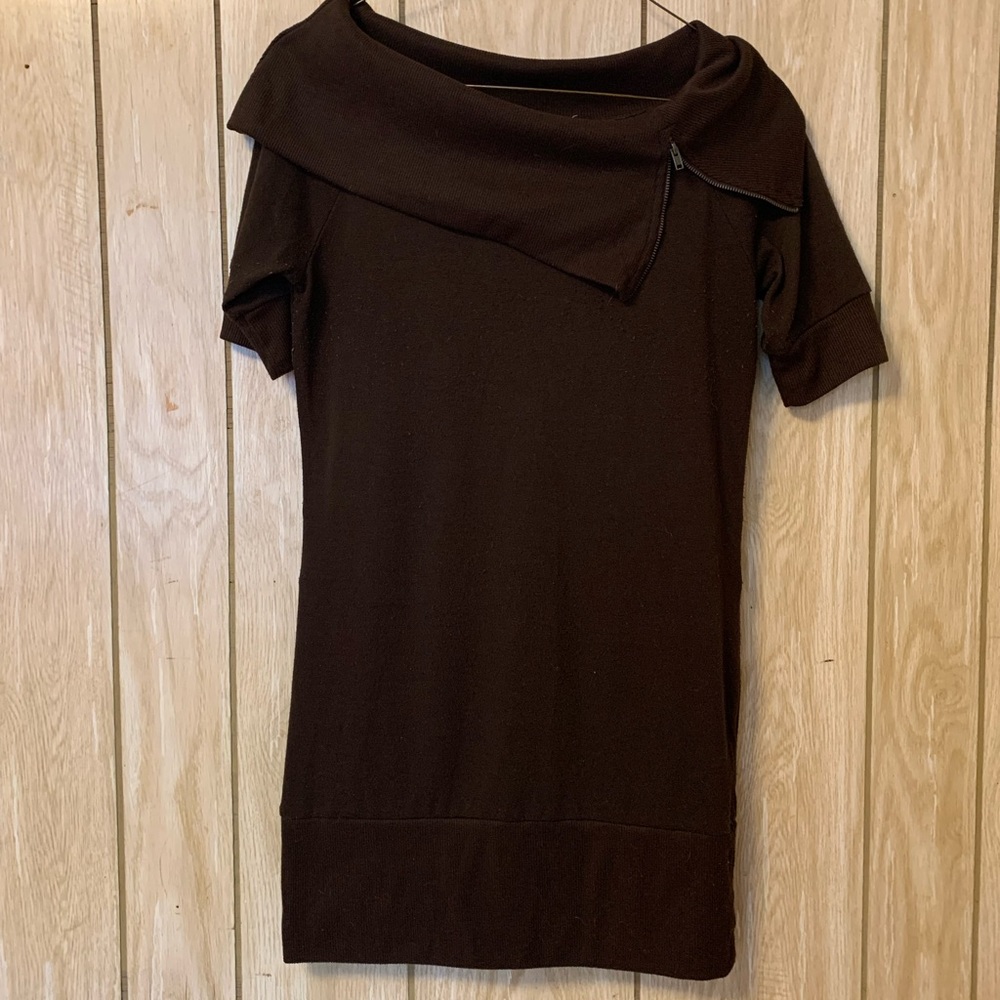 Brown size large split neck sweater size large
